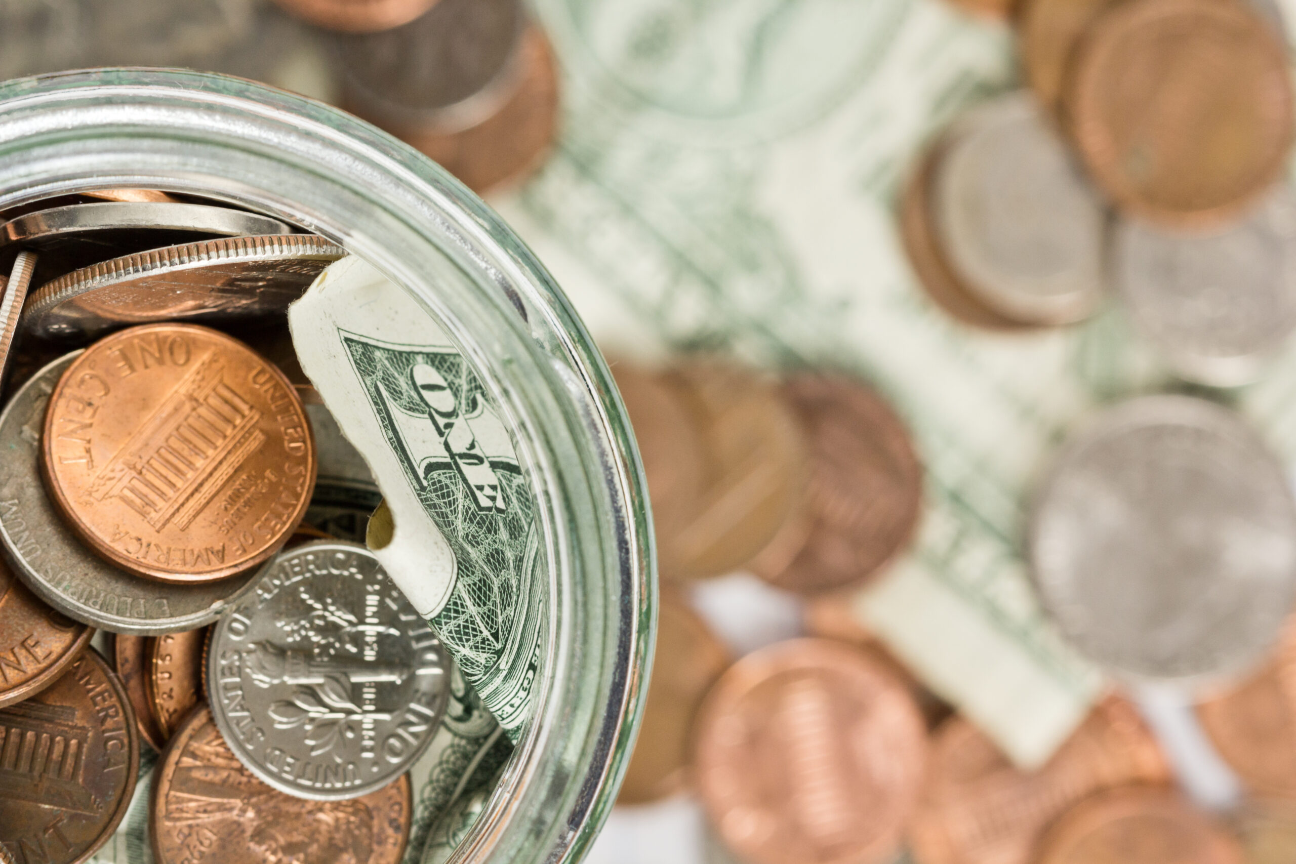 Dollars in a jar