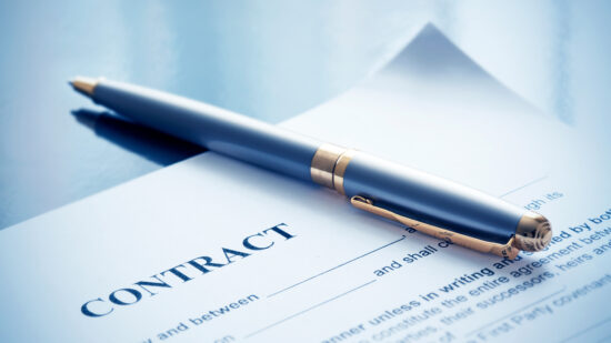 Pen on the contract papers